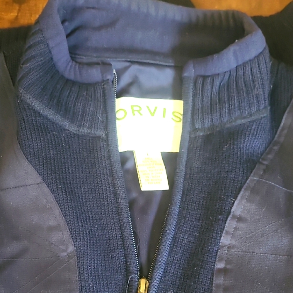 Orvis Dark Blue Full Zip-Up Jacket Size L